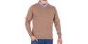 Camelowy sweter bawełniany Adriano Guinari w szpic roz. M L XL 2XL 3XL