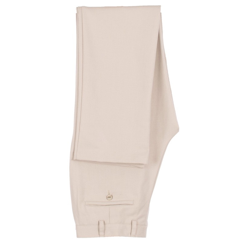 Beżowe lniane spodnie Racmen nr 919 bawełna z lnem regular 84 -120 cm