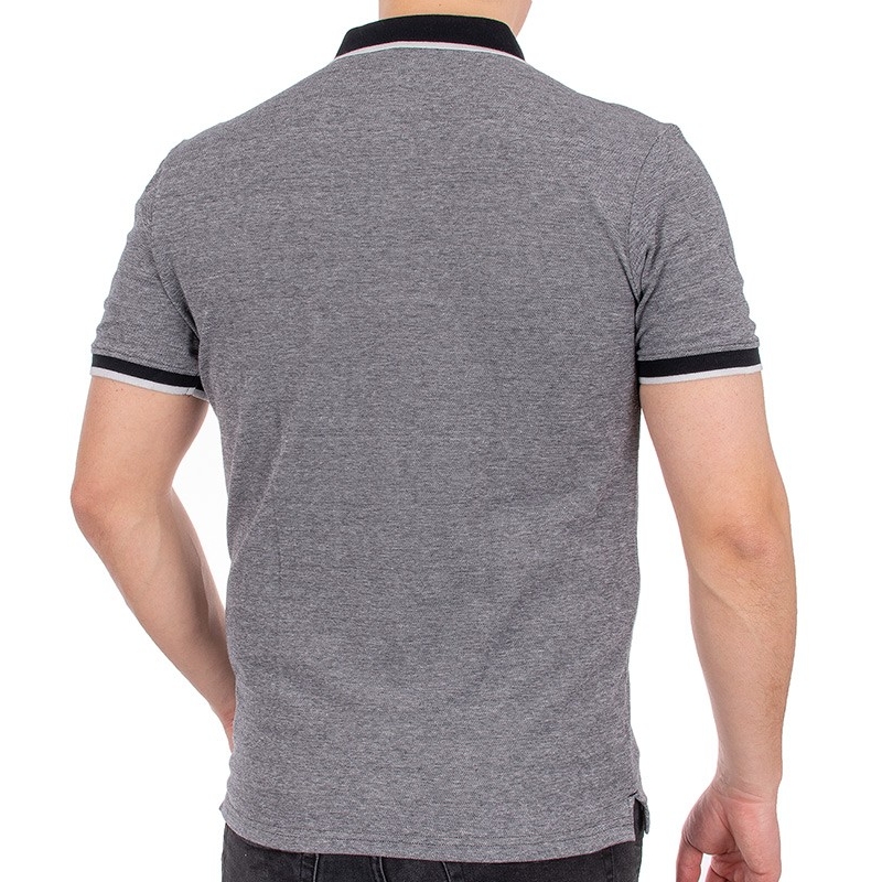 Koszulka z krótkim rękawem Pako Jeans TM polo Logic CZ czarny melanż