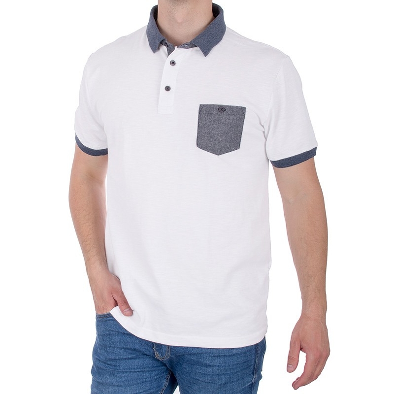 Biała koszulka PakoJeans TM Polo Rocky z kr. rękawem M L XL 2XL 3XL
