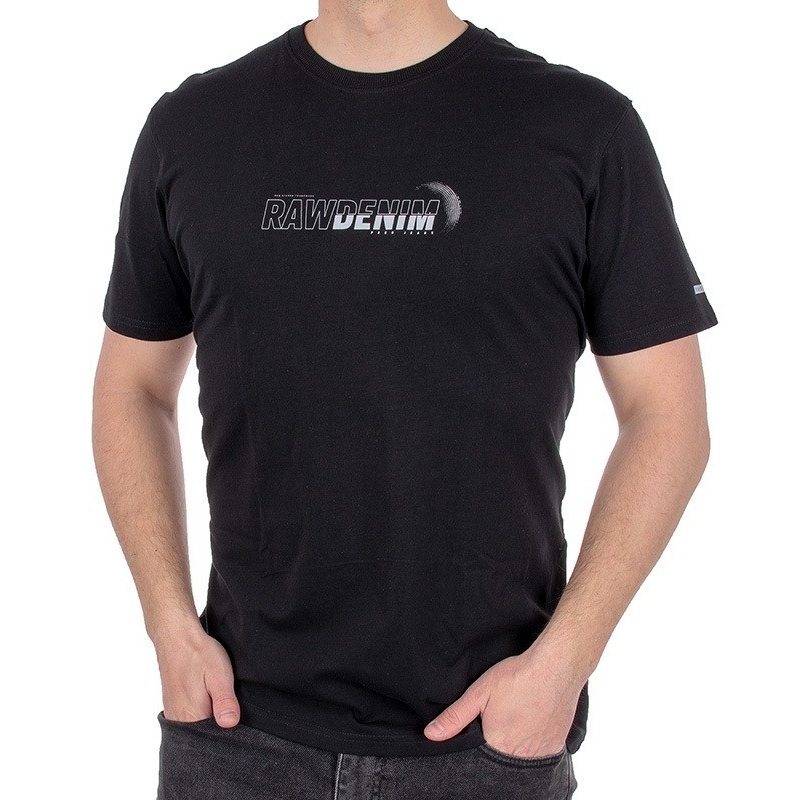 Czarna koszulka Pako Jeans TPJ 11 MOON - bawełniany t-shirt kr. rękaw