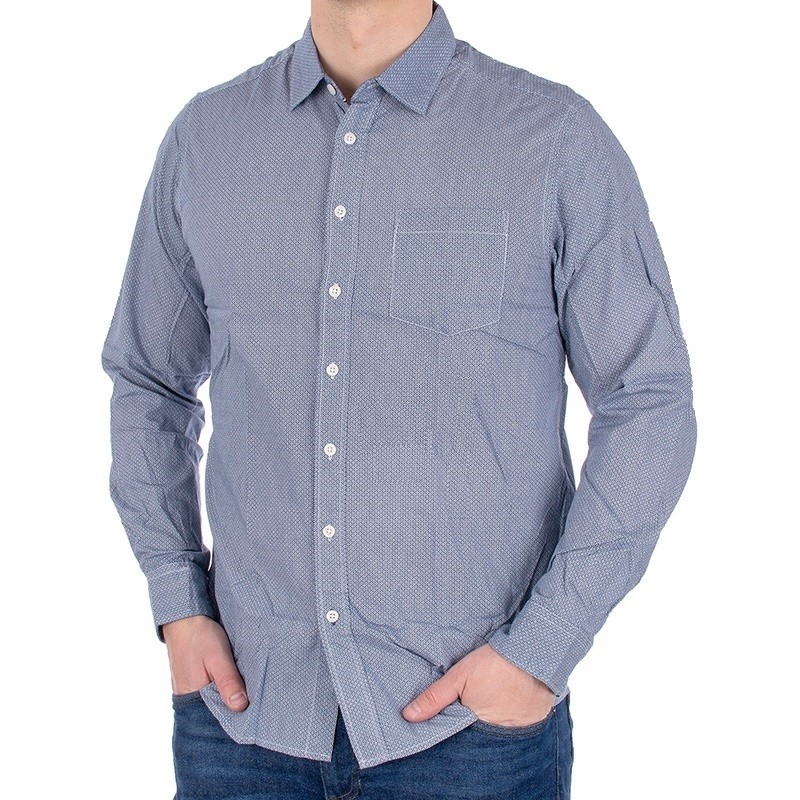 Szara koszula ze wzorkiem Pako Jeans KDR 4 Salamanka z długim rękawem