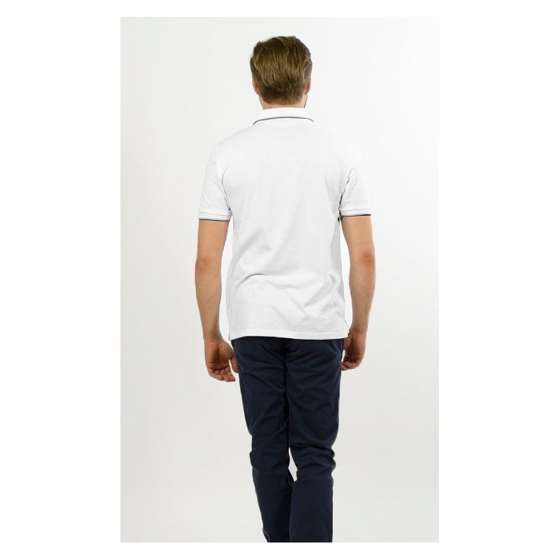 Biała koszulka polo Pako Jeans TM Rich z kieszenią