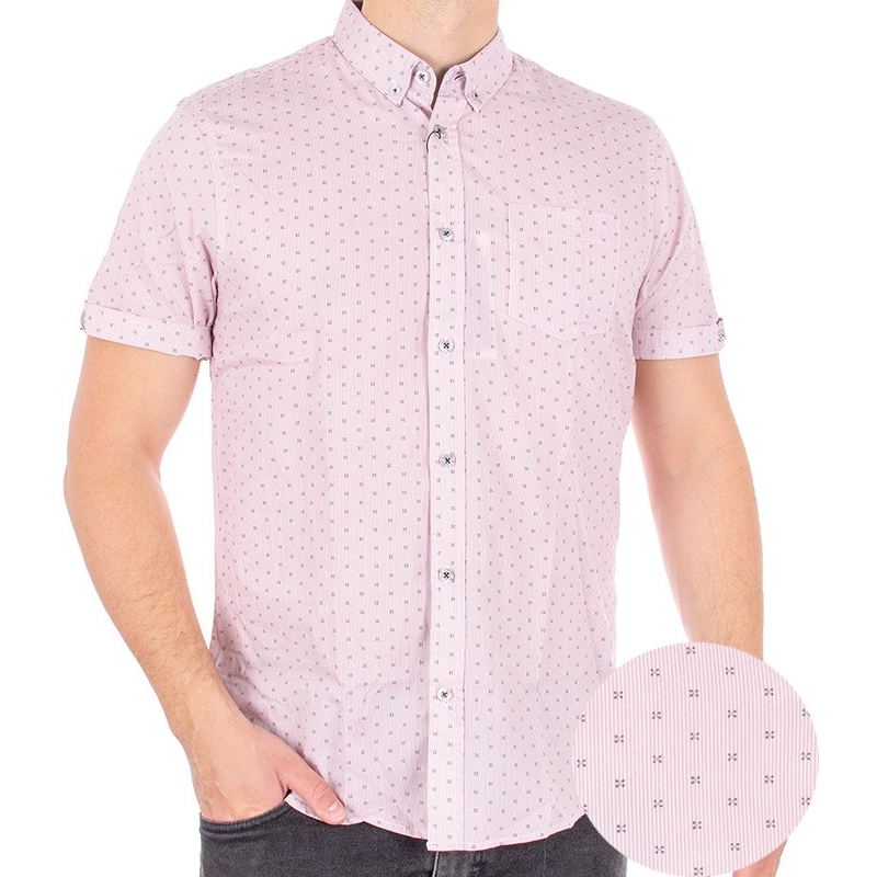 Różowa koszula krótki rękaw Pako PJKM 1 Camden CR