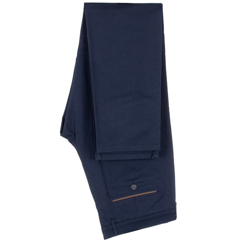 Granatowe spodnie typu chinos Lord R-173 bawełniane