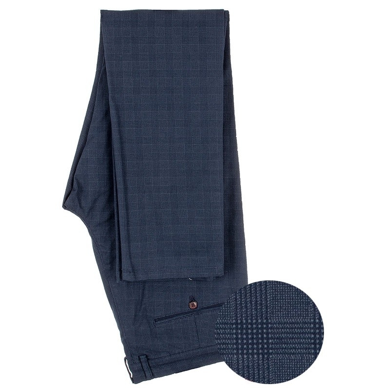 Granatowe spodnie w kratkę Lord R-GR chinos bawełniane roz. 84-120 cm