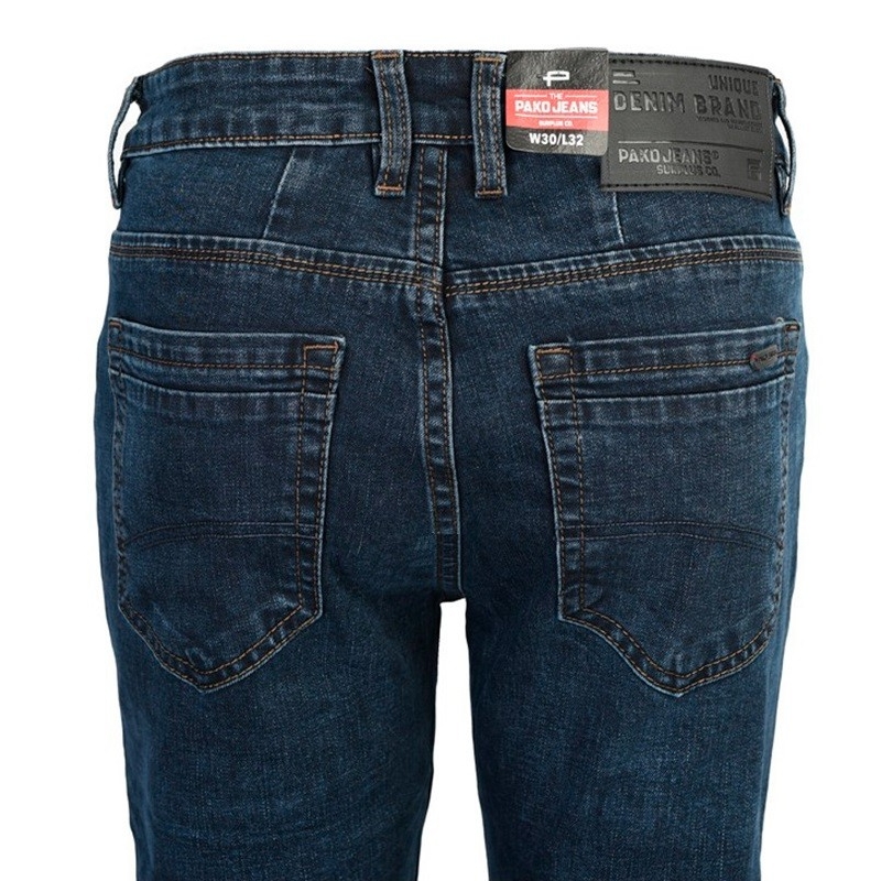 Granatowe spodnie jeansowe Pako model SPM CRUDE lekko zwężane