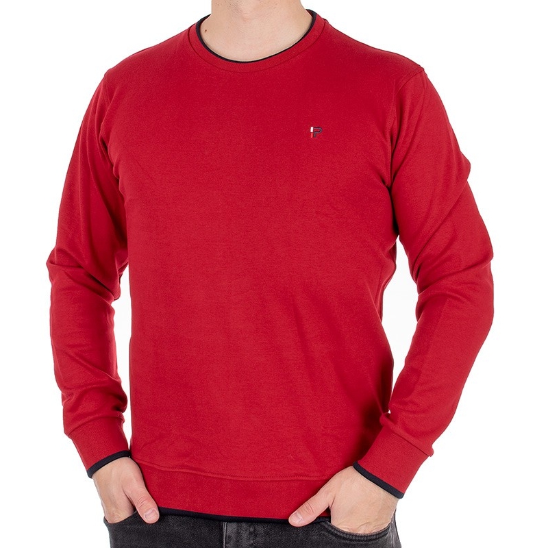 Czerwona bluza męska Pako Jeans model 1 Comet CR - bawełniana