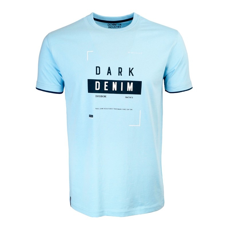 Niebieska koszulka t-shirt Pako Jeans T2M 1 Layout BŁ - krótki rękaw