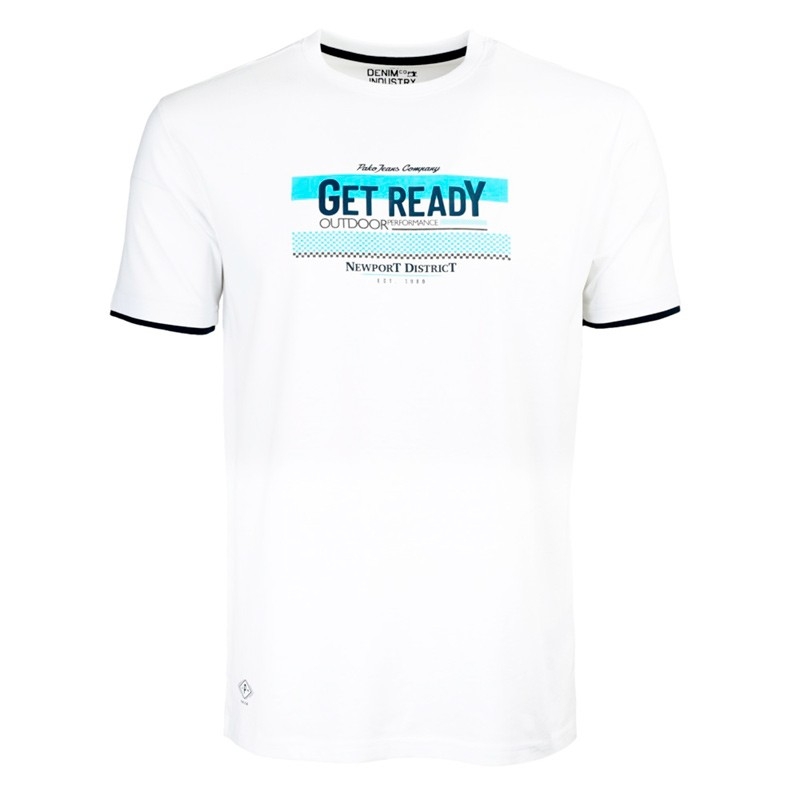 Biała koszulka t-shirt Pako Jeans T2M 8 Ready Bi - krótki rękaw