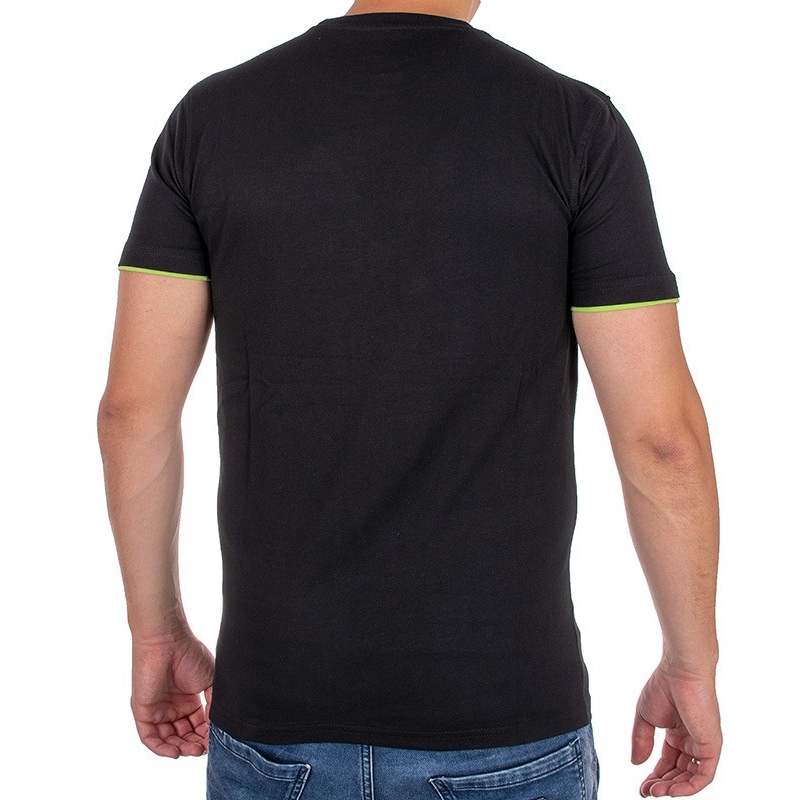 Czarna koszulka z krótkim rękawem Pako Jeans T2M 10 R1 CZ ze wzorem