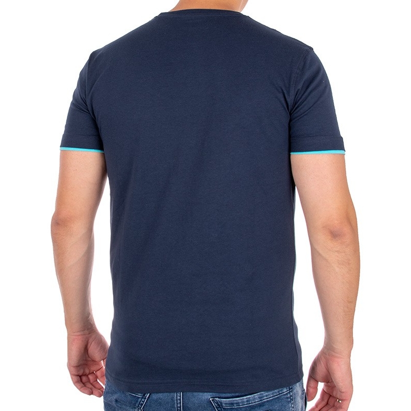 Granatowa koszulka z krótkim rękawem Pako Jeans T2M 10 R1 GR ze wzorem