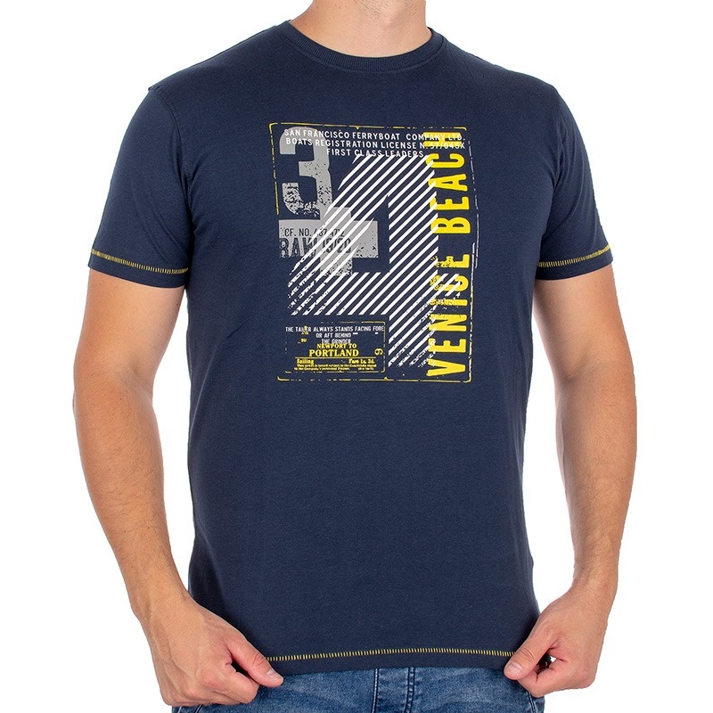 Granatowa koszulka t-shirt krótki rękaw Pako Jeans T2M 5 Venice GR