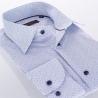 Błękitna koszula Comen długi rękaw slim i wzorem w kropki i kreski