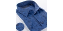 Niebieska koszula Comen regular z kr. rękawem i wzorem 100% bawełna