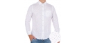 Biała koszula w granatowe kropki Pako Jeans PJKR 4 Dot - długi rękaw