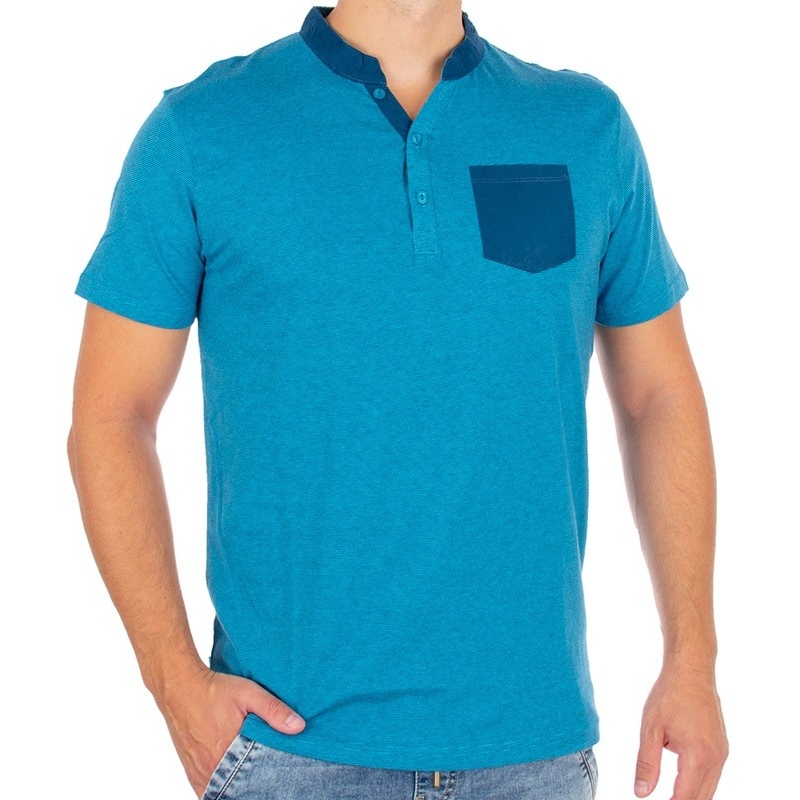 Niebieski t-shirt z krótkim rękawem Pako Jeans T2M Verde NB