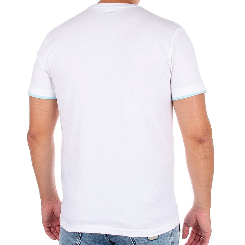 Biały t-shirt z krótkim rękawem Pako Jeans T2M 17 Sea BI ze wzorem