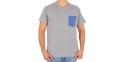 T-shirt Kings 750-101K szary średni m. z kieszonką dżinsowo melanżową