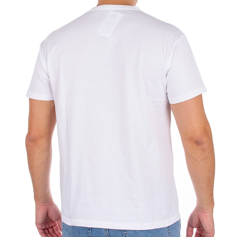 T-shirt Kings 750-101K koloru białego z dżinsową kieszonką we wzorki