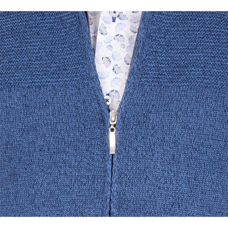 Rozpinany sweter Lidos 4541Z z przeszyciem z przodu - kolor jeansowy