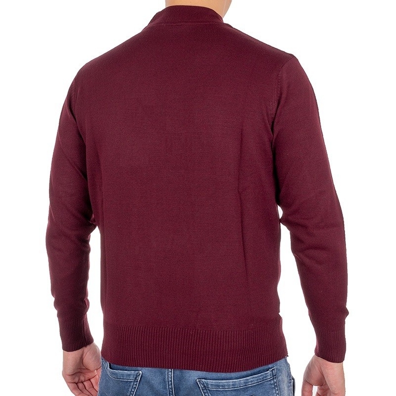 Bordowy sweter wełniany wysoki półgolf Pako Jeans