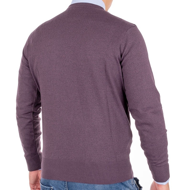 Śliwkowy sweter wełniany U-neck Pako Jeans