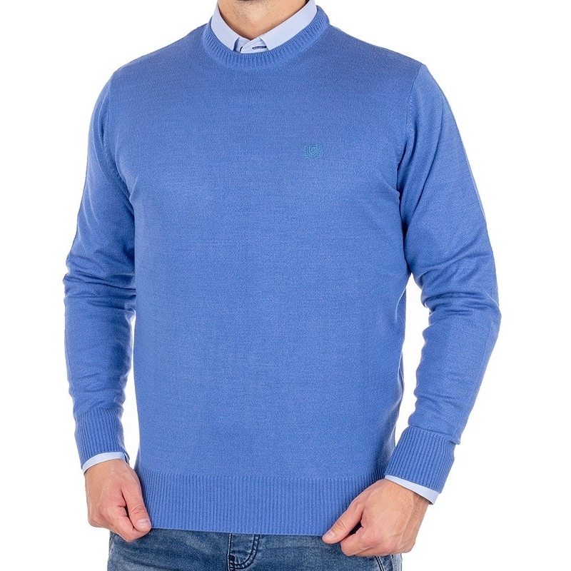 Błękitny sweter wełniany U-neck Pako Jeans