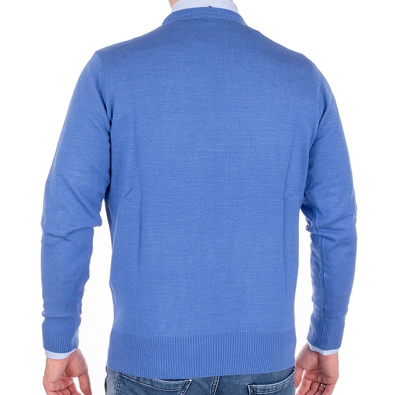 Błękitny sweter wełniany U-neck Pako Jeans