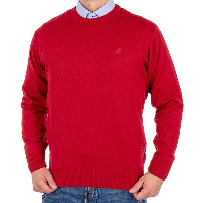 Czerwony sweter wełniany U-neck Pako Jeans