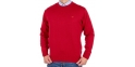 Czerwony gładki sweter wełniany U-neck Pako Jeans roz. M L XL 2XL 3XL