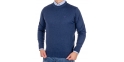 Wełniany sweter U-neck Pako Jeans - niebieski melanż M L XL 2XL 3XL