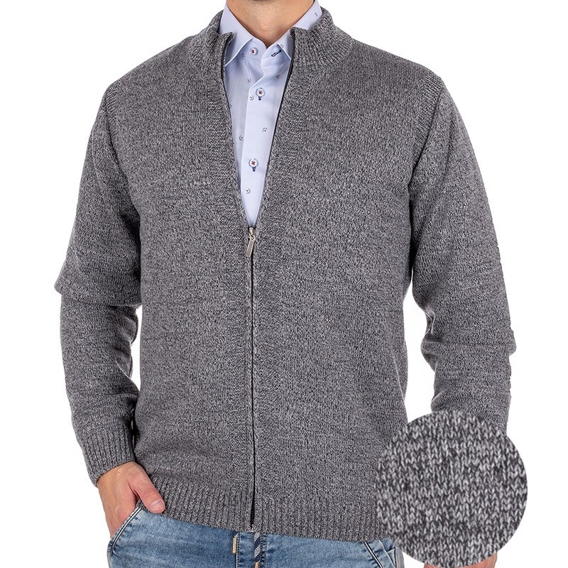Popielato-szary sweter rozpinany Blas Style RE model 56 plisa
