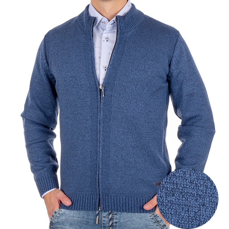 Sweter rozpinany Blas Style RE model 56 plisa w kolorze jeansowym