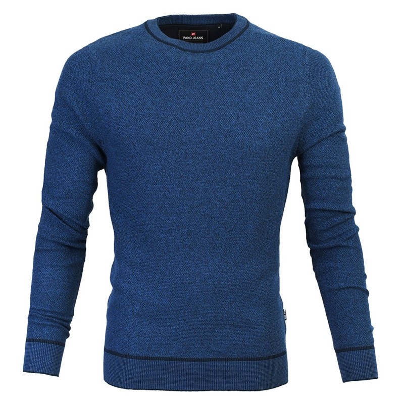 Bawełniany sweter Dandys GR typu U-neck Pako Jeans koloru granatowego