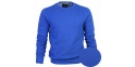 Bawełniany niebieski sweter Pako Jeans Elegant NB typu U-neck