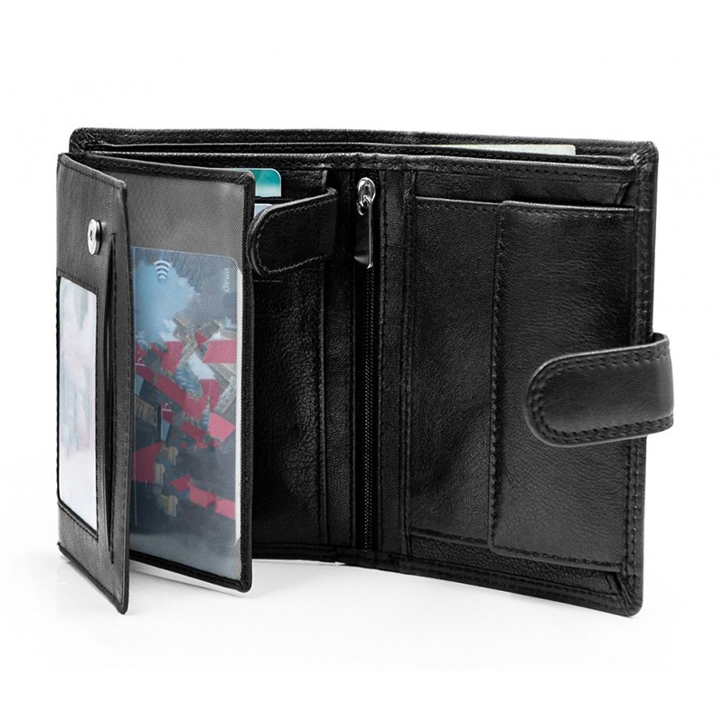 Czarny portfel męski skórzany Pako Jeans GT 503 X BL ochrona RFID