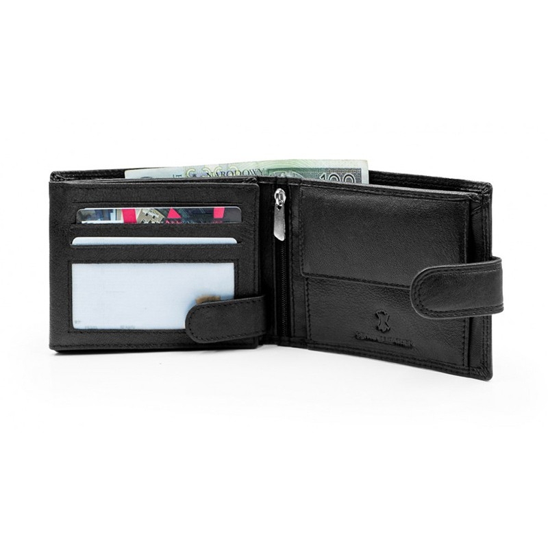 Czarny portfel męski skórzany Pako Jeans GT 505 X BL ochrona kart RFID