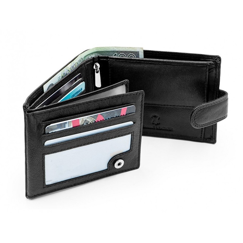 Czarny portfel męski skórzany Pako Jeans GT 505 X BL ochrona kart RFID