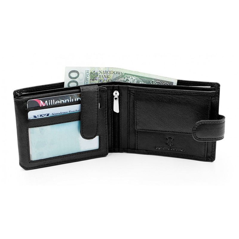 Czarny portfel męski skórzany Pako Jeans GT 704 X BL ochrona kart RFID