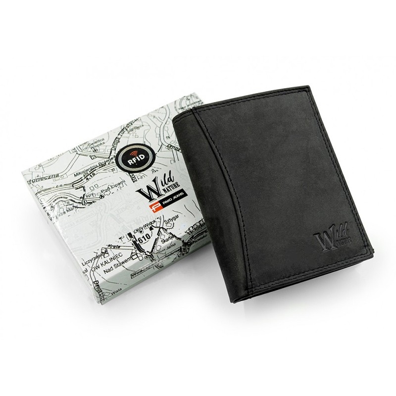Czarny portfel skóra Pako Jeans GT HUNTER 507 BL ochrona kart RFID
