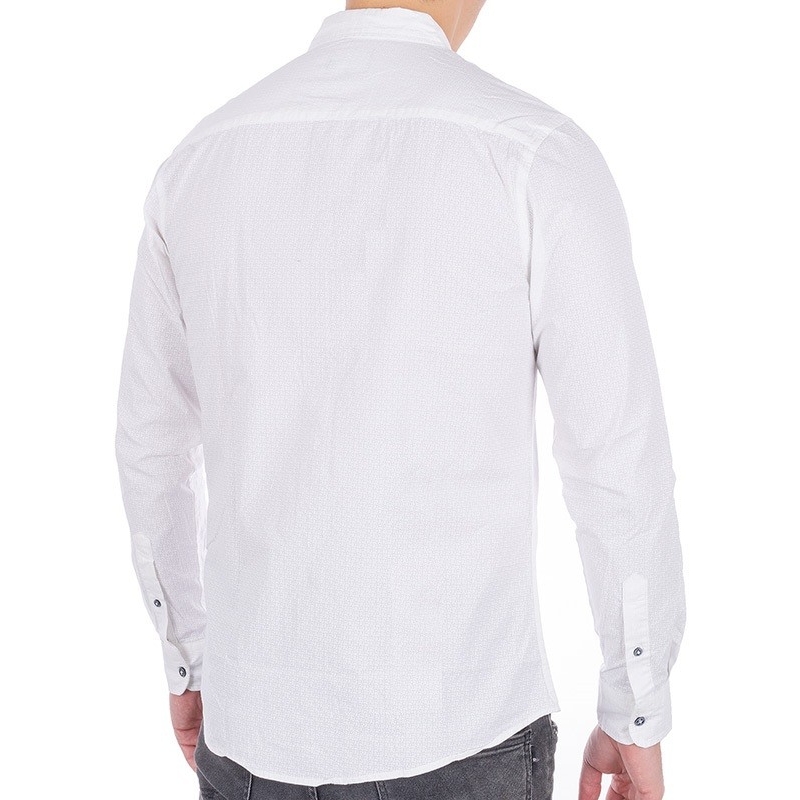 Biała koszula z delikatnym wzorem Pako Jeans 2 EVO - długi rękaw