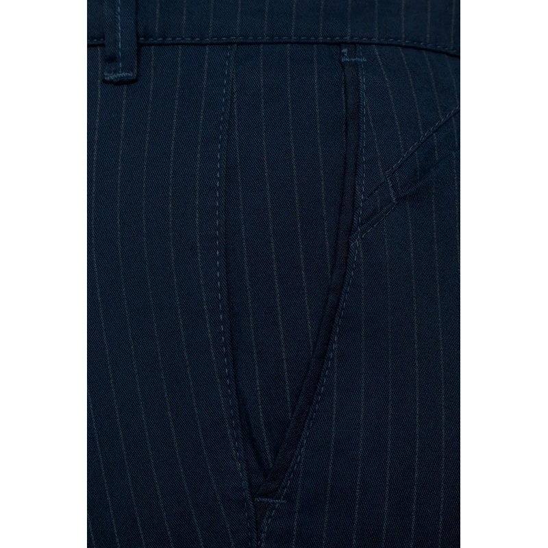 Granatowe spodnie w paski chinos Lord R-196 zwężane