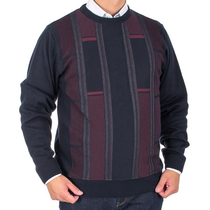 Granatowo-bordowy sweter U-neck Kings 10T 542507