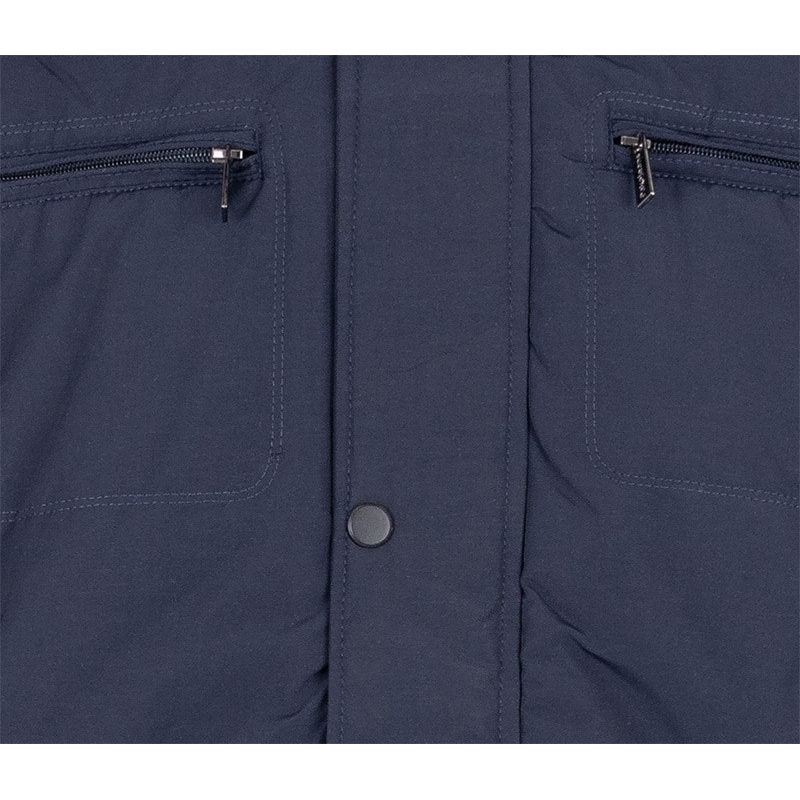 Zimowa granatowa kurtka Pako Jeans model Evans z kapturem