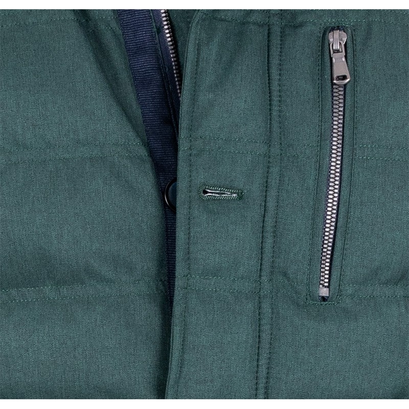 Zielona kurtka zimowa Tris Line model Bjorn w poziome pikowanie