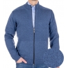 Jeansowy rozpinany sweter Lidos 4538Z z kieszeniami M L XL 2XL 3XL