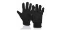 Czarne polarowe rękawiczki męskie - wierzch pluszowy