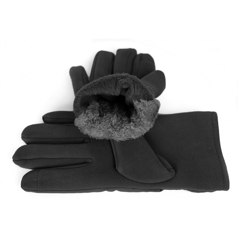 Czarne rękawiczki męskie - przyjemne w dotyku z funkcją dotykową