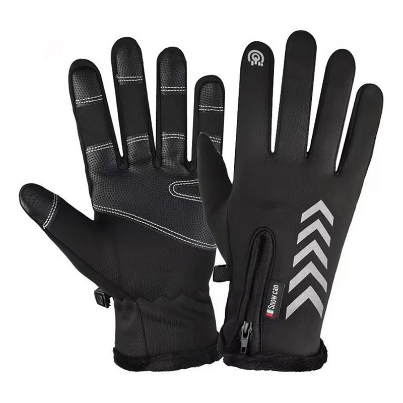 Czarne funkcjonalne rękawiczki z softshellowego materiału